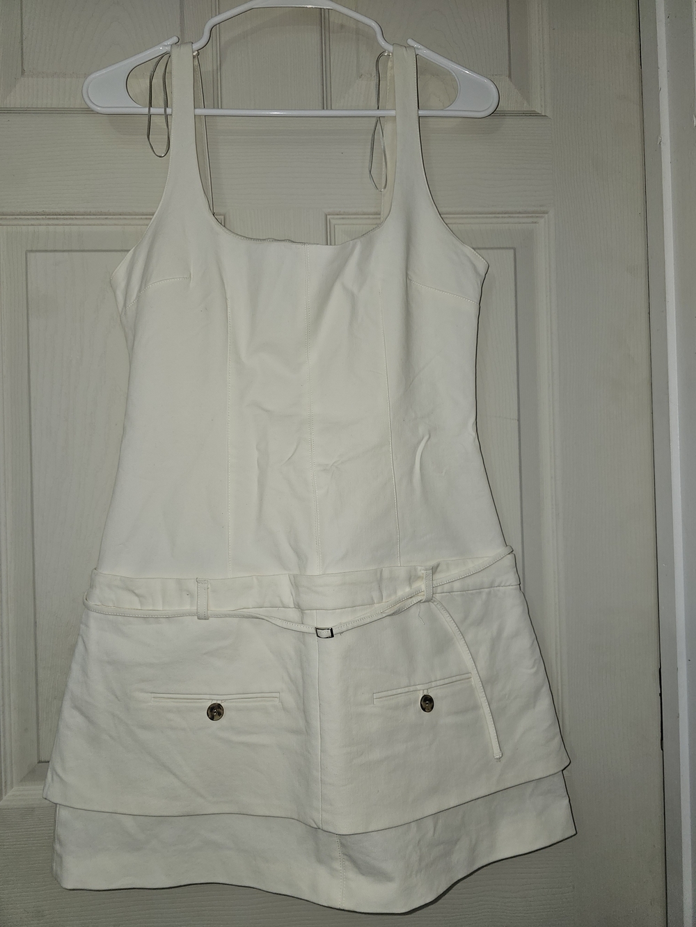 Zara Cream Mini Dress with Layered Skirt